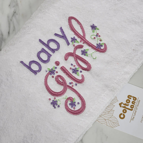 Baby girl Embroidered Face Towel