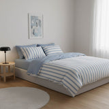 Wide Stripes Percale Plain Bedsheet & Duvet Cover (Set 6 pieces)
