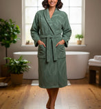 Jacquard Olive Bathrobe