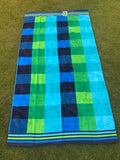 Checkered Blue & Green Beach Towel