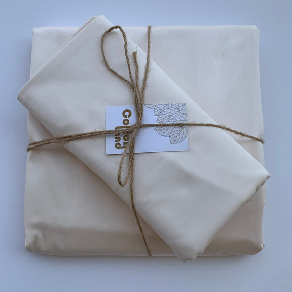 Beige Sateen Bedsheet Set