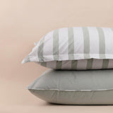 Wide Stripes Percale Plain Bedsheet & Duvet Cover (Set 6 pieces)