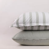 Wide Stripes Percale Plain Bedsheet & Duvet Cover (Set 6 pieces)