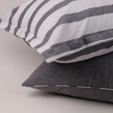 Wide Stripes Percale Plain Bedsheet & Duvet Cover (Set 6 pieces)