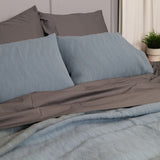 Blue Leaves Bed Cover